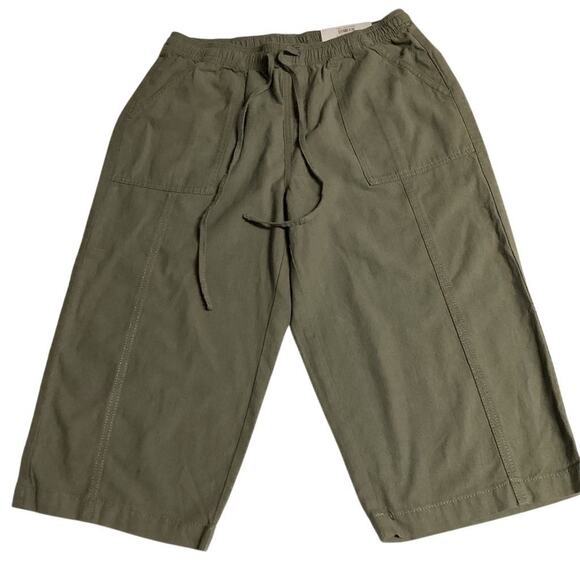 Style &‎ Co Women's PM Green Drawstring Capri Pants Casual Summer - Picture 8 of 8